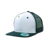Flat peak cap - 3816:White, Cotton, Navy